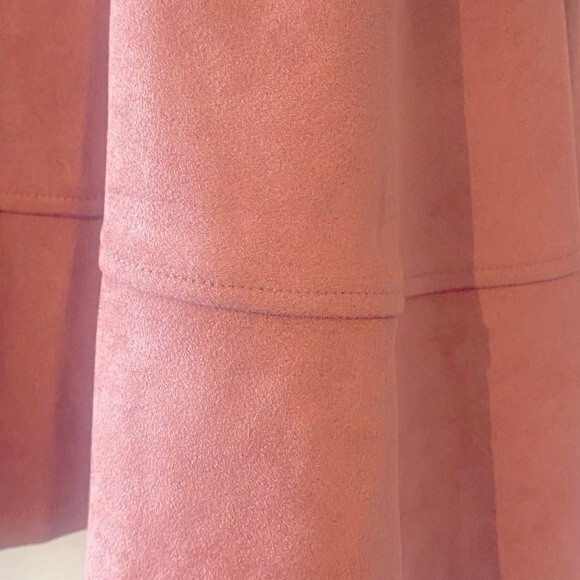 H&M New juniors suede sleeveless mini dress fitted with flared shirt in blush S - Picture 5 of 11